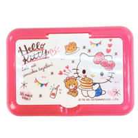 小禮堂 Hello Kitty 塑膠面紙盒附鏡 (桃鬆餅款)