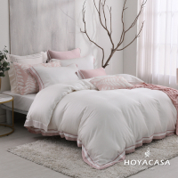 【HOYACASA 】清淺典雅 琉璃天絲雙人床包被套四件組-紫丁香