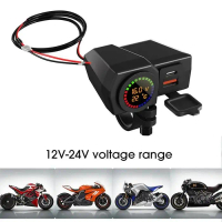 Charger Motor Fast Charging Type C Voltmeter Digital Waterproof Pasti Diskon