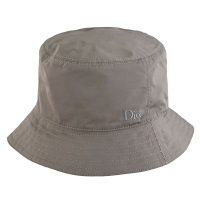 Christian DIOR 品牌電繡LOGO緹花雙面漁夫帽/遮陽帽(深褐/灰)