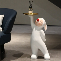 博西家居兔娃娃大型落地擺件鑰匙收納托盤客廳沙發家居軟裝飾品 全館免運