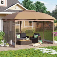 Gazebo Canopy for Patio, Double Vent Outdoor Canopy Gazebo with Netting, Screen Patio Gazebo Heavy Duty for Garden Deck