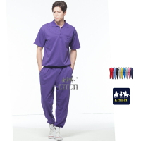深紫色 家居服 工作服套裝 運動服 睡衣 短袖 Polo領