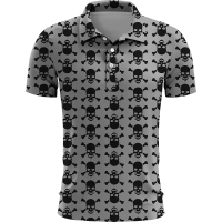 Men's Polo Shirt Golf Shirts Skull T-shirts 3D Print Tees Streetwear Short Sleeve Button-down Fashio