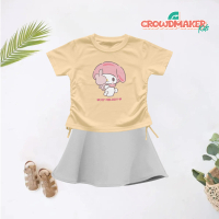 CROWDMAKER - Kaos Serut Oneset Rok Anak Perempuan Modis & Nyaman