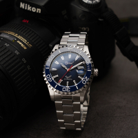 Ogival 愛其華 潛水造型機械腕錶-黑/45mm 33851AGS藍