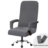 3PC/Set Elastic Office Computer Chair Cover Modern Anti-dirty Boss Rotating Chair Seat Case Removable With Armrest Covers