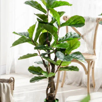 Simulation Ficus Lyrata Large Potted Plant Fake Green Plant Bonsai Home Living Room Ornament
