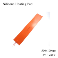 500x100mm 12V 110V 220V Silicone Rubber Heating Pad Square Flat Band Heater Oil Engine Tank Mat Plate Waterproof 3D Printe 500mm