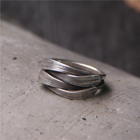 Hug Flow Ring Couples Thai Chiang Mai Handmade S925 Marcasite Ring Mens and Womens Thai Silver Vinta