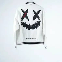 Jaket RIC RICKY IS CLOWN X BLACK SUEDE CROCO WHITE VARSITY JACKET 100% ORIGINAL XL