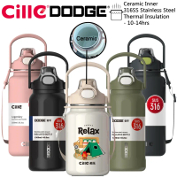 Cille Dodge 1L/1.3L/1.6L Dual Head 316SS/Ceramic Liner 304SS Stainless Steel Vacuum Flask Thermos