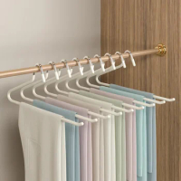 Storage Plastic Retractable Rack Hanger Wardrobe, Pants Z-shaped Pull-out Dipping Trolley Multi-layer Women's Clothes Goose-type