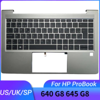 NEW for HP ProBook 640 G8 645 G8 US/UK/Spanish/Latin laptop Keyboard with silver palmrest upper cover backlight