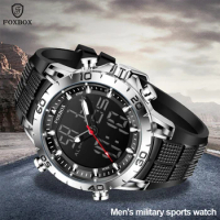 FOXBOX Top Luxury Brand Men's Watches Military Sport Chronograph Fashion Quartz Wristwatch Waterproof Clock Relogio Masculino
