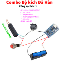 [COMBO ĐỦ BỘ] Kích Điện Cao Áp, Vào 3V7-6V ra 400KV/1000KV (Máy đánh lửa, dùi cui) - Module tăng áp