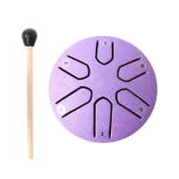 Steel Tongue Drum Ethereal Drum Relaxation 3 inch 6 Tone Hand Pan Mini Hand Drum for Travel Meditation Yoga Biginner Adults
