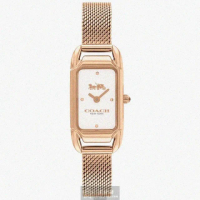 【COACH】COACH手錶型號CH00208(銀白錶面玫瑰金錶殼玫瑰金色精鋼錶帶款)