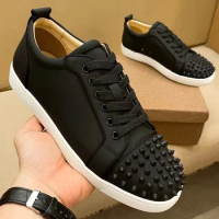 Luxury shoes, men's shoes, leather shoes, red-soled shoes, high-top men's shoes, casual shoes, printed shoes, couple shoes