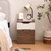 Dekoruma SANO Nakas / Meja Tidur / Meja Lampu Tidur Walnut - Beige