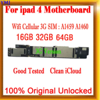 Unlocked Motherboard for iPad 4, WiFi Version, 3G SIM, Cellular Version Mainboard, 100% Original, Tested Well 16GB, 32GB Plate