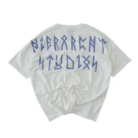 Hierarchy Studios - Runic Wide Logo Oversized T-Shirt Lighter Purple White S