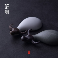 茶寵擺件精品可養水牛創意汝窯哥窯純手工茶盤茶具擺件飾品茶寵牛1入