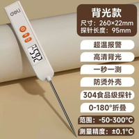 得力食品溫度計高精測水溫廚房食物烘焙測油溫奶用探針式