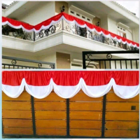 Dijual_Bendera Background Karet Merah Putih Model Polos - Spanduk Dekorasi Luar ruangan Kain - MODEL
