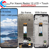 6.79" For Xiaomi Redmi 12 LCD 23053RN02A Display Touch Panel Screen Digitizer Assembly For Redmi 12 LCD with frame Replacement