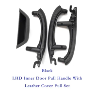 7PCS Inner Door Pull Handle&amp;Leather Cover Assembly Fit For BMW X3/4 F25/26 10-17 LHD