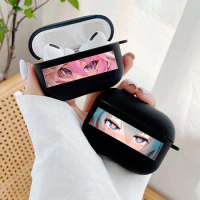 Anime Waifu Girls Eyes Soft Black Silicone Case for Apple Airpods Pro 2 1 3 Protection Air Pods Earphone Cover Funda Coque Shell
