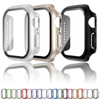 Tempered Glass+Case For Apple Watch 38mm 40mm 41mm 42mm 44mm 45mm 46mm Screen Protector Protective C