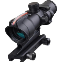 4x32 Hunting Riflescope with Fiber Optic Sight Illuminated Reticle Prism Scope Hunting Gun Scopes with 20 Mm Picatinny Rail