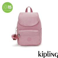 Kipling 輕柔粉翻蓋式雙肩後背包-EZRA S