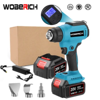 Portable Heat Gun Cordless Electric Heat Gun 30-550℃ LED Temperature Display with 3 Nozzle For Makita/WOBERICH 18V Battery