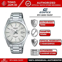 Jam Tangan Pria Casio Edifice EFV-160D-7AVDF Original Analog Silver Stainless Steel White Dial Date 