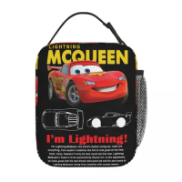 I'm Lightning Cars Mcqueen Sally Thermal Insulated Lunch Bag for Travel Portable Food Bag Cooler Thermal Food Box