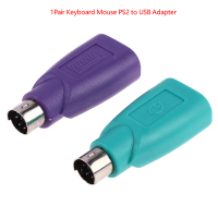 1Pair คีย์บอร์ดเมาส์ PS2 เป็นตัวแปลงอะแดปเตอร์ USB สำหรับเมาส์คีย์บอร์ด USB