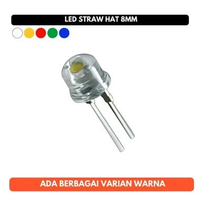 Lampu Led Straw Hat 8mm 8 mm Putih Kuning Merah Hijau Biru Putih Hangat