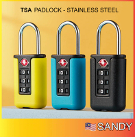 8 Colors Stainless Steel TSA Custom 3 Digits Code Padlock Luggage Lock Kunci Gembok Kod TSA 007