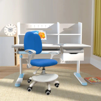 【E-home】藍色GUYO古幼兒童成長桌椅組(兒童書桌 升降桌 書桌)