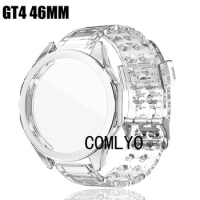 2in1 For Huawei watch GT 4 46MM Case TPU Soft Full Cover GT4 Bumper Protective Shell Strap TPU Clear Women men Band