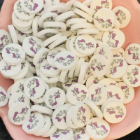 100g Kawaii Cartoon Horse Unicorn Slices Polymer Clay Sprinkles for Crafts DIY Slime Filling Accessories Nail Decoration