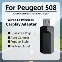 New Mini Apple Carplay Adapter for Peugeot 508 Smart AI Box Car OEM Wired Car Play To Wireless Carplay USB Dongle Plug and Play