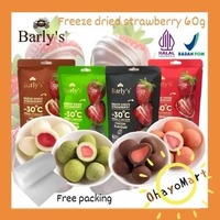 Barly's freeze dried strawberry / barlys snack dried strawberry coated 60g Cocoa