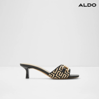 【ALDO】NAIDA-設計感金屬釦涼跟鞋-女鞋(黑白色)