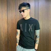 美國百分百【美國真品】Armani Exchange T恤 AX 短袖 大logo 上衣 T-shirt 黑色 CD61