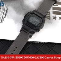 Nylon Watchband For Casio GSHOCK GA110 GW-B5600 DW5600 GA2100 GA2110 Modified Canvas Watch Bracelet Strap Khaki Black Green