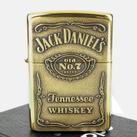 【ZIPPO】美系~Jack Daniels威士忌~浮雕標誌打火機-黃銅款
